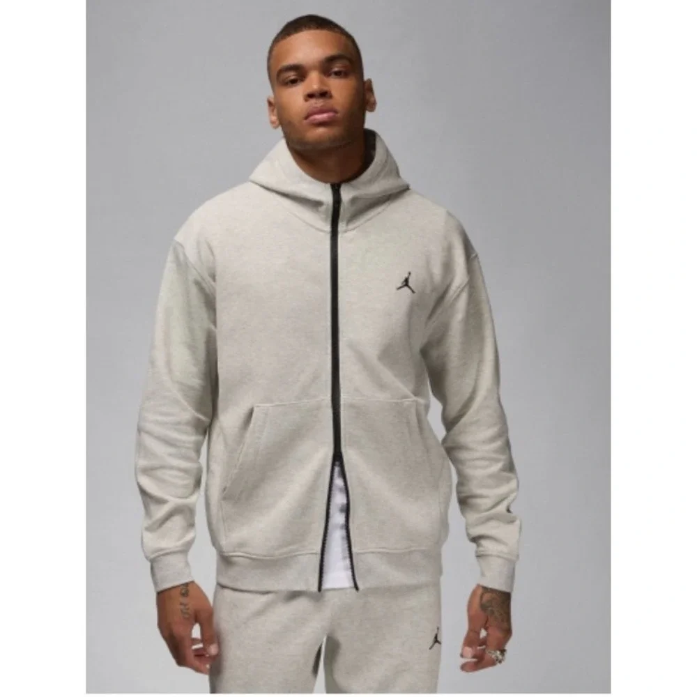 Jordan Sport Hoop Fleece Dri-Fit‎ Full-Zip Hoodie FV8602-050 Grey Sz Large